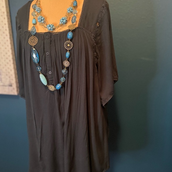 NWT Amuse society Square neck Pull over embroidered boho dress XS - Picture 2 of 11